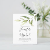 BUDGET Greenery Floral Minimal Wedding Invitation (Stehend Vorderseite)