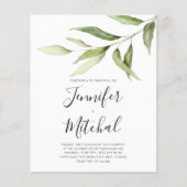 BUDGET Greenery Floral Minimal Wedding Invitation (Vorderseite)