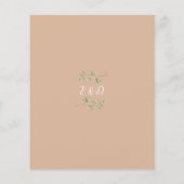 Budget Greenery Floral Tan Wedding Einladung (Rückseite)