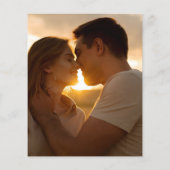 Budget Greenery Floral Wedding Foto Einladung (Rückseite)