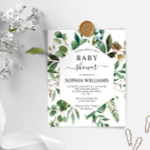 Budget Greenery Foliage Babydusche Einladung