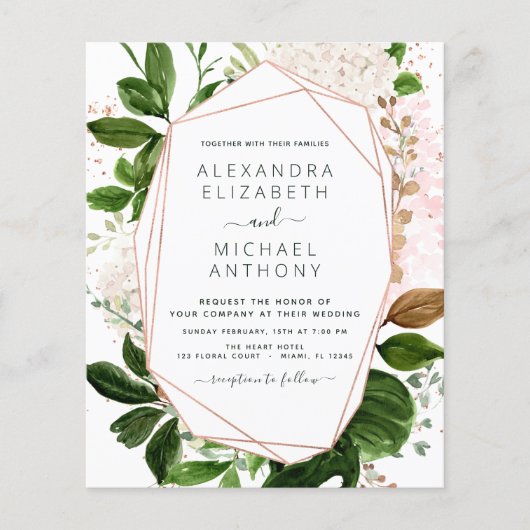 Budget Greenery Foliage Elegant Wedding (Vorderseite)