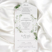 Budget Greenery Foliage Elegant Wedding All In One Einladung