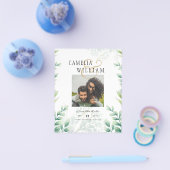 BUDGET Greenery FOTO Wedding Save the Date QRcode Flyer (Einzeln)