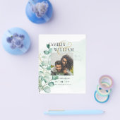 BUDGET Greenery FOTO Wedding Save the Date QRcode Flyer (Einzeln)