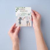 BUDGET Greenery FOTO Wedding Save the Date QRcode Flyer (Gruppe)