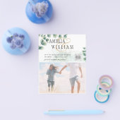 BUDGET Greenery FOTO Wedding Save the Date QRcode Flyer (Einzeln)