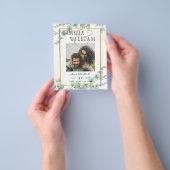 BUDGET Greenery FOTO Wedding Save the Date QRcode Flyer (Gruppe)