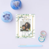 BUDGET Greenery FOTO Wedding Save the Date QRcode Flyer (Einzeln)