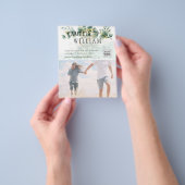 BUDGET Greenery FOTO Wedding Save the Date QRcode Flyer (Gruppe)
