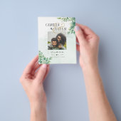 BUDGET Greenery FOTO Wedding Save the Date QRcode Flyer (Gruppe)