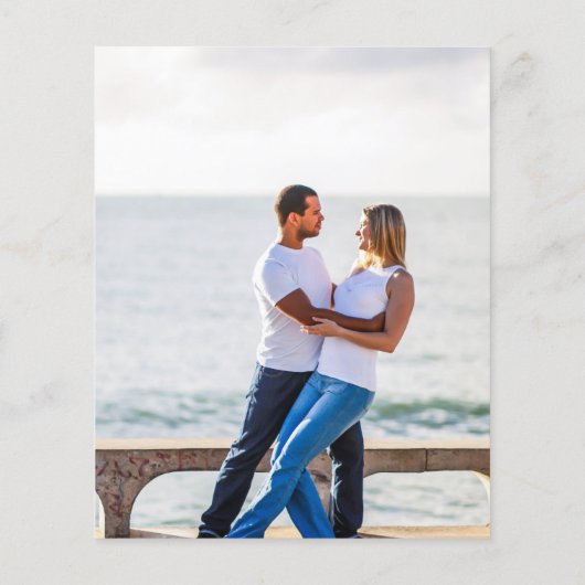 BUDGET Greenery FOTO Wedding Save the Date QRcode Flyer (Hinten)