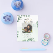 BUDGET Greenery FOTO Wedding Save the Date QRcode Flyer (Einzeln)