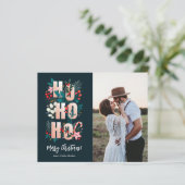 Budget Greenery Frohe Weihnachtsfotokarten (Stehend Vorderseite)