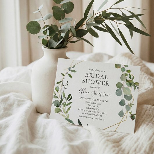 Budget Greenery Garden Brautparty Einladungspostkarte