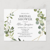 Budget Greenery Garden Brautparty Einladungspostkarte (Vorderseite)