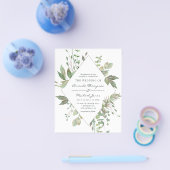 Budget Greenery Geometric Wedding Einladung Flyer (Einzeln)