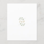 Budget Greenery Gold Arch Hochzeit Einladung (Rückseite)