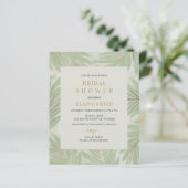Budget Greenery Gold Bridal Dusche Einladung (Stehend Vorderseite)
