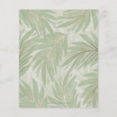 Budget Greenery Gold Bridal Dusche Einladung (Rückseite)