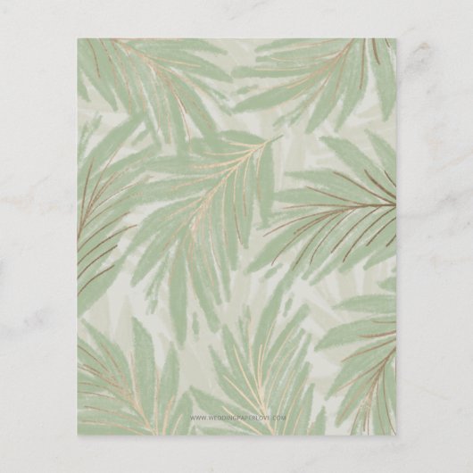 Budget Greenery Gold Bridal Dusche Einladung (Rückseite)