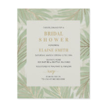 Budget Greenery Gold Bridal Dusche Einladung