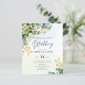 BUDGET Greenery Gold Eukalyptus Blätter Hochzeit (Stehend Vorderseite)