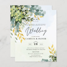 BUDGET Greenery Gold Eukalyptus Blätter Hochzeit