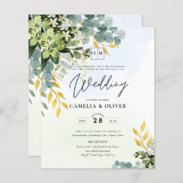 BUDGET Greenery Gold Eukalyptus Blätter Hochzeit