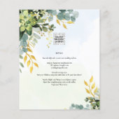 BUDGET Greenery Gold Eukalyptus Blätter Hochzeit Flyer (Hinten)