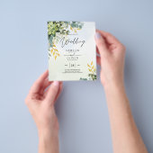 BUDGET Greenery Gold Eukalyptus Blätter Hochzeit Flyer (Gruppe)