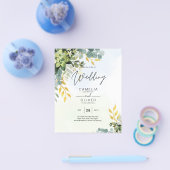 BUDGET Greenery Gold Eukalyptus Blätter Hochzeit Flyer (Einzeln)