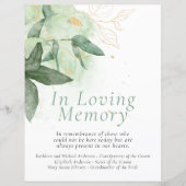 Budget Greenery Gold Wedding Erinnerungszeichen (Vorderseite)