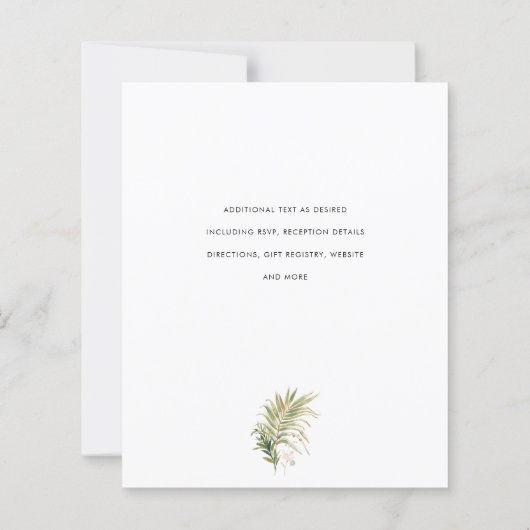 Budget Greenery Leaf Foliage Gold Moderne Hochzeit (Rückseite)