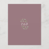 Budget Greenery Mauve Wedding Einladung (Rückseite)