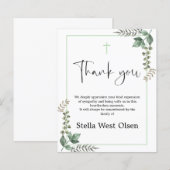 Budget Greenery Memorial Danke Karte (Vorne/Hinten)