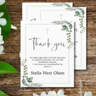 Budget Greenery Memorial Danke Karte