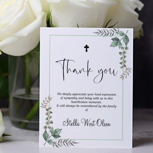 Budget Greenery Memorial Danke Karte