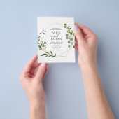 Budget Greenery Moderner QR Code Hochzeitsempfehlu Flyer (Gruppe)