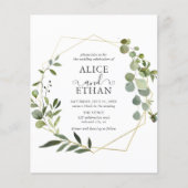 Budget Greenery Moderner QR Code Hochzeitsempfehlu Flyer (Vorne)