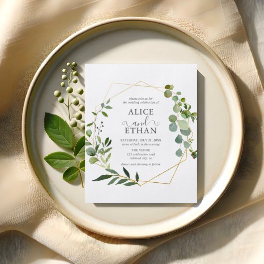 Budget Greenery Moderner QR Code Hochzeitsempfehlu Flyer