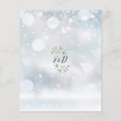 Budget Greenery Monogram Winter Wedding Einladung (Rückseite)