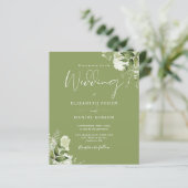 Budget Greenery Moss Green Wedding Einladung (Stehend Vorderseite)