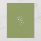 Budget Greenery Moss Green Wedding Einladung (Rückseite)