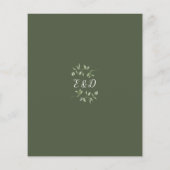 Budget Greenery Olive Green Wedding Einladung (Rückseite)