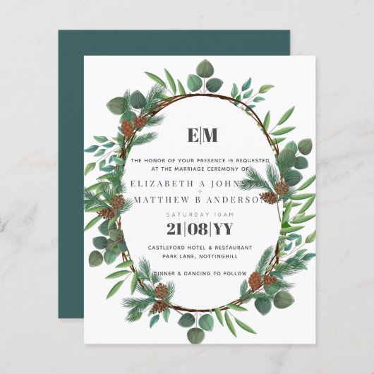 Budget Greenery Pine Cone Wedding (Vorne/Hinten)