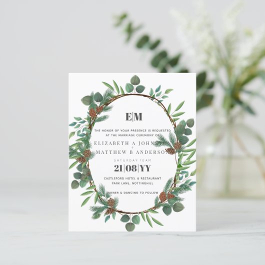 Budget Greenery Pine Cone Wedding (Stehend Vorderseite)