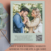 Budget Greenery QR Code Foto Hochzeit Einladung