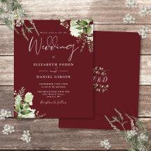 Budget Greenery Rosewood Pink Hochzeit Einladung