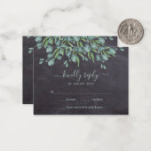 Budget Greenery Rustic Blätter Wedding RSVP Card Mitteilungskarte (Vorderseite/Rückseite Beispiel)
